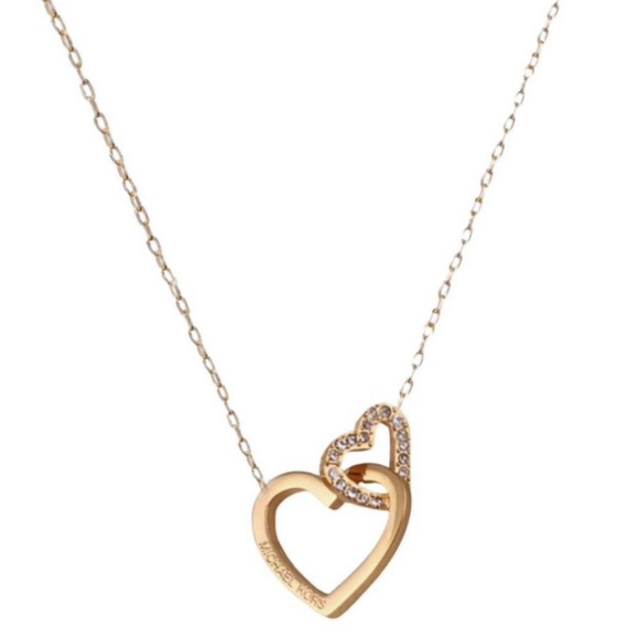 MICHAEL KORS • Gold Interlocking Open Hearts Necklace - Picture 4 of 5